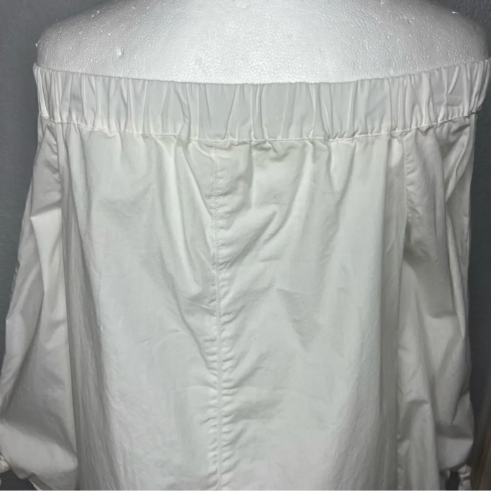 Free People White Off Shoulder Tunic Clean Girl Coastal Neutral Women Top Sz S